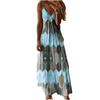 Homenesgenics Womens Ljetne haljine na plaži Žene Ležerne prilike, gradijentna V-izrez plus veličina