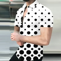Amidoa muškarci Geometry plaža Stištava košulje od ovratnika Ispisano ljetno casual collar bluza s kratkim