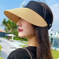 Ženska kontrastna boja za sunčanje sa pletenim dizajnom i otvorenim vrhu za zaštitu od sunca i stila