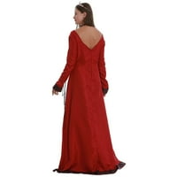Elaililye Modne duge haljine plamene rukave Srednjovjekovna vintage haljina s kapuljačom Cosplay haljina