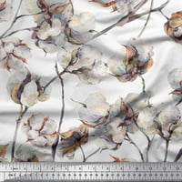 Soimoi White Georgette viskozna tkanina pamučna kugla cvjetna dekor tkanina tiskano dvorište široko