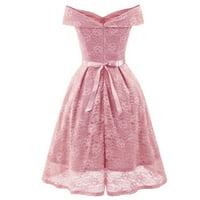 Ružičasta haljina za princezu Žene bez rukava bez rukava sa ramenom od ramena mini haljina ružičasta