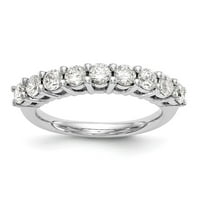14k bijeli zlatni prsten za prsten za vjenčanje Diamond 9-kamena veličine 5
