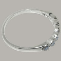 Britanci napravio je 10k bijelo zlato prirodne akvamarinske žene vječne prstene - veličine opcija -
