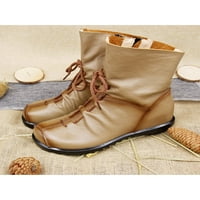 Difumos čizme za gležnjeve za žene srednjovjekovne kožne cipele čipke gore gležnjačke čizme Viktorijanske
