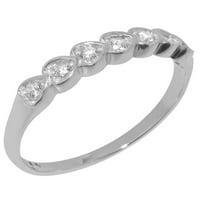 Britanci napravio je 9k bijeli zlatni prsten sa kubnim cirkonijskim ženskim prstenom - Opcije veličine