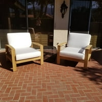 Set stolice Madras Lounge: Lounge stolice sa jastucima u sunčanoj tkanini platno bijelo