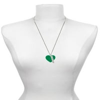 Delight nakit akril 1 Green Silvertone za srce uživo Život u životu koji ste zamislili ogrlicu za šarm,