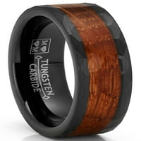 Whiskey Barrel Oakwood Tungsten Carbide prsten za vjenčanje Black Inlay