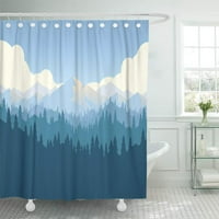 Plave planine i šumski pejzaž rano u dnevnom svjetlu prekrasno geometrijsko kupatilo za kupanje zavoja