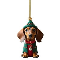Njspdjh Cartoon Cute Dog Car Viseći kućni stablo Privjesak Božićni drv Privjesak za uređenje automatskog