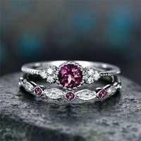 Mnjin ženski modni dijamantni prsten za par nakit par prstenovi set veličine ljubičaste boje