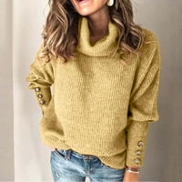 Olyvenn ženski plus kornjača Pleteni džemper džemperi dugih rukava Elegantni casual vrhovi ženski slobodno
