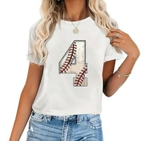 Bejzbol rođendan Četverogodišnju četvrta četvrta ženska majica za žene sa hladnim grafičkim dizajnom