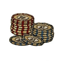 0079B Veliki snop poker čipova zakrpa za patch Casino vezeno željezo na Applique