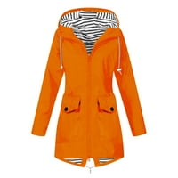 Jakne za žene modne dressy jakne za kišu s kapuljačom vjetroottni kaput narandžasti xl