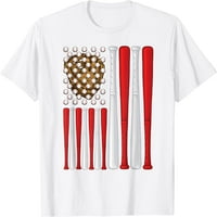 Drvo američka zastava - Vintage bejzbol zastava - Majica američke bejzbol zastava
