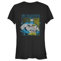 Junior's Batman Moj valentinski umetnuti grafički tee crni veliki