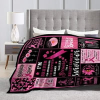 Svjesnost s rakom dojke Blago meka Flannel bacajte pokrivač inspirationalni pokloni za žene rak dojke