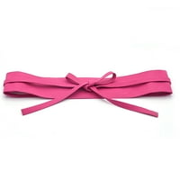 Ženske trake od kože od remena Svestrana široka kaiš luk kravata Odjeća za kaiš-ružičasta