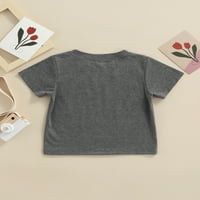 Eyicmarn dječja majica vrhovi pismovi tiskanje s kratkim rukavima okrugli vrat ljeti prozračni vrhovi