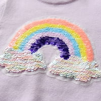 Daxin Kids Girls Duga Rainbow džemper Dugi rukav Topla pulover Pleteni džemper kaput za jesen jesen