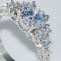 Luksuzni kubični cirkonijski luksuzni cirkonijski umetnuti ženski angažman vjenčani prsten nakit, kubični