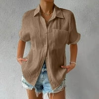 Ženska majica s majicama Ljeto plus veličina kratkih rukava s kratkim rukavima košulja s kratkim rukavima