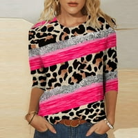 Vjenčani gost Striped Leopard tiskani vrhovi za žene Ljetno casual pulover bluza Tunička labava majica