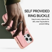 Decaze za poklopac držača iPhone PRO kartice s držačem prstena s prstima, PU kožnom karticom utora za