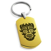 Aztec od nehrđajućeg čelika Ratni maska ​​runa gravirana pasa tag tastena privjesak za ključeve