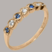 Britanci napravio 14k ružičasto zlatni kubični cirkonijski i pravi originalni safir ženski vječni prsten