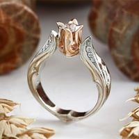 Prsten za žene Izvrsna ruža Gold Rose cvjetni srebrni cvijet vjenčanica veličine 5- ženski prsten
