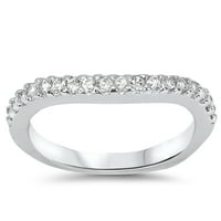 Njegov je njen trio vjenčani set sterling srebrni vjenčani prsten laboratorija stvorila bijeli Opal