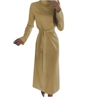 Giligiliso Clearence ženska modna casual turtleneck solidna boja dugih rukava dugačka haljina raspada