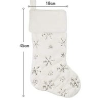 Božićne čarape Veliki Fur Xmas Viseći čarape Sequin Snowflakes Čarape Candy Socks Posteljine čarape za obiteljski odmor Božić Dekor Xmas Poklon