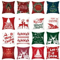 Božićni jastuk navlake Xmas Square baršunaste jastuk za jastuk, zimski odmor Dekor uređenja za kauč