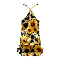 Žene Ležerne prilike za spavanje V izrez Sunflower Camisole Top rucff Hots Pajemma Set Home Set Nighty