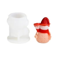 3D božićno stablo Snowman kalup za svijeće - Božićni silikonski kalup za fondant, fimo glina, sapun,