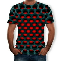 Muškarci T-majice vrhovi okrugli vrat kratki rukav 3D šareni ispis prugasti moda T 3XL