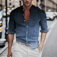 Leey-World Muns majica Muška 'duga rukava dugačka košulja up majica Male Casual Business Fit Top bluza