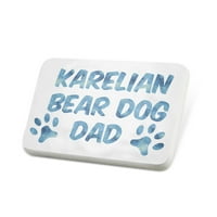 Porcelein Pin pas & Cat Tata Karelian Bear Dog Lapel Značka - Neonblond
