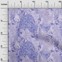 Onuone pamuk fle srednje ljubičaste tkanine tropski list s geometrijskim haljini materijal tkanina za