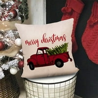 Luxtrada božićna seoska kuća bacač jastuk za jastuk zeleni stablo jastuk za kauč za kauču pamučna posteljina