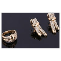 Žene Rhinestones ogrlice naušnice narukvica prsten jednostavan modni nakit set za zabavu