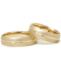 Zlato koje odgovara njegovom vjenčanom traku četkani prsten 14k set