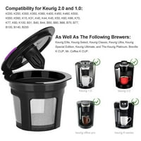 Kh čaše za višekratnu upotrebu, kapsule mahune Filter za kavu Fit za Keurig K-Cup 2. 1. Mreža od nehrđajućeg