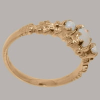 Britanska napravljena 10k ruža zlatna prirodna Opal Ženski prsten - veličine opcija - veličine 4,75