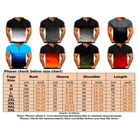 Glookwis Muški gradijent Tee Baggy bluza Fitness Atletska polo majica Kratki rukav 3D majice za digitalni