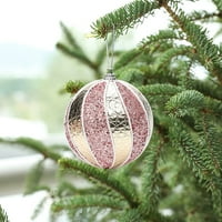 Ukrasi božićnog drvca ukrasi božićne ukrase dekora Pompoms Gold Striped Božićne kuglice Božićni ukrasi